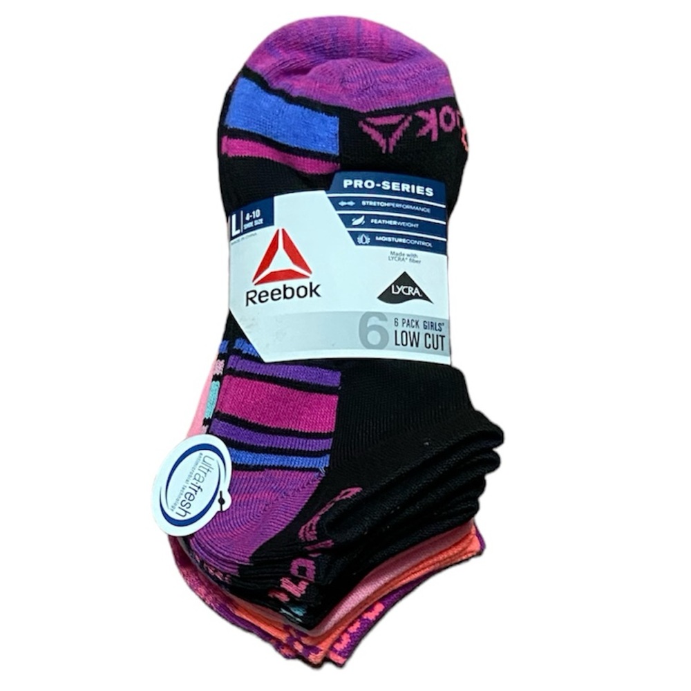 Reebok - Girls Pro-Series - Low Cut Socks, 6-Pack